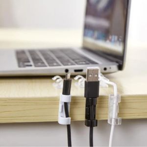 5/20Pcs Cable Organizer Clips Cable Management Desktop ABS Wire Manager Cord Holder USB Charging Data Line Bobbin Winder