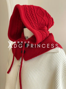Export South Korea ~ Winter New Arrival Cable Stitch Texture Knitted Hat Couple Balaclava Hat Scarf Integrated