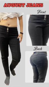August Denim Maong Pants - High Waist Stretchable with 4 Buttons and Thread Design - Curvy Fit - Plus Size - Imported and Branded - Available in Sizes 30-32 - Super Stretchable and Comfortable - Filipino Size - Restocked