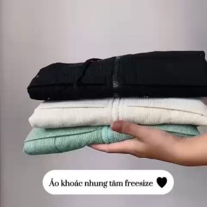 Áo khoác nhung tăm Lamo Home 2 lớp form rộng có mũ cao cấp freesize A005