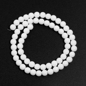 1 Strand 4/6/8/10/12mm Solid White Glass Beads Round Loose Spacer Beads for Jewelry Making DIY Bracelet Necklace Accessories