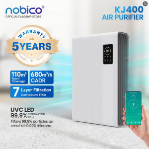 Nobico KJ400 Wall/Floor Mountable Air Purifier with UVC Germicidal 680 m³/h CADR for 110㎡ 7-Stage H13 HEPA Filter