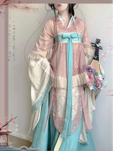 ชุดฮันฟู่หญิงสไตล์ปีใหม่และวันคริสต์มาส ชุดฮันฟู่วัยน้ำพุ่มสไตล์ราชวงศ์สุโขทัยสำหรับผู้หญิงอายุ 18-25 ปี