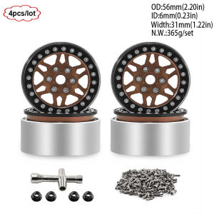 4PCS 1.9" Metal RC Crawler Wheel Rim For 1/10 Traxxas TRX4 TRX6 SCX10 II III 90046 AXI03007 Gen7/8 D90 VS4-10 Upgrade Parts
