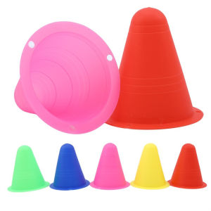 10Pcs/Set Skate Marker Training Road Cones Roller Football Soccer Rugby Soft Tower Skating Obstacle Roller Skate Pile Suppplies