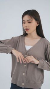 Atasan Wanita V-Neck Cardigan Knit Lusy Top - S-XL