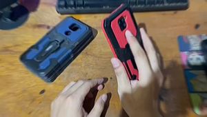 Case Untuk Vivo Y91c/Y1s New Casing Hp Kickstand Armor Belt Clip Terbaru