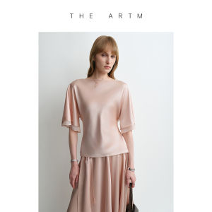 Acetic Tulle Mesh Black Blouse With Bias Cut Drape And Ribbon Tying