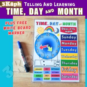 Telling Time chart Days of the Week chart and Months of the year chart combo