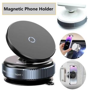 Strong Magnetic Phone Holder Foldable Design 360° Adjustable Vacuum Car Mount For Cell Phone For iphone Live Streaming