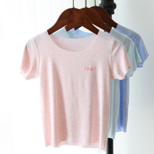 Ultra-Thin Summer Childrens Seamless Short-Sleeve T-Shirt Boys Modal Half-Sleeve Girls Base Shirt Casual round Neck Pure Color