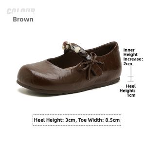 Josiny | New Spring French Mary Jane Pumps With Bow and Buckle