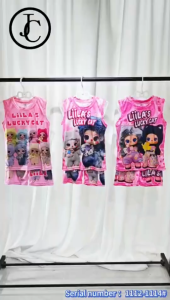 Kids for girls jersey terno 2-7yrsold Liila lucky cat