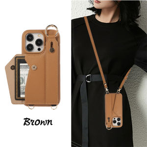 Korean Japanese Style Phone Case with Wrist Strap Coin Purse  14 pro Max Compatible Crossbody Lanyard for 16 plus