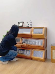 Storage Cabinet Kotak Simpanan Stackable Brown/White Kitchen cabinet 5/51/70/86CM Storage Rack 可堆叠储物柜
