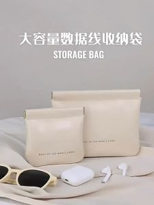 Travel Cosmetics Storage Bag Automatic Closing Beg Simpanan Kosmetik 数据线 化妆品收纳袋 自动关闭