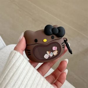 Funny Cute Cartoon Hellokitty Earphone Case For Apple Airpods 4 3 2 Pro 3 Protective Cover For Airpods Pro Headset Charing Cases