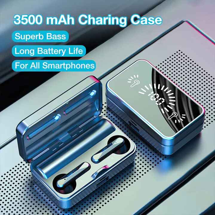 Bluetooth Earphone TWS Wireless Earbuds with 3500mah LED Power