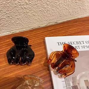 Retro Glossy Pumpkin Hair Clip for Women French Simple Elegant Hair Clamp Fashion Ponytail Hair Clip Hair Accessories