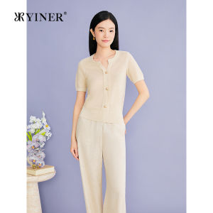 YINER | Elegant Slim-Fitting H-shaped Flashing Knitwear 2026 Autumn