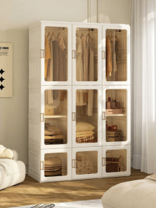 MAYi BOX | Modern Simple White Foldable No-assembly Wardrobe with Transparent Door for Home Bedroom