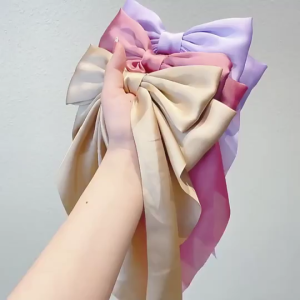 Korea Style Long Bow Hairpin with Large Ribbon Elegant and Comfortable for Daily or Special Events