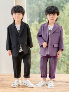 Childrens Spring Autumn Boys Suit Casual Fashionable Street Style Host Costume Polyester Blend Cotton Lining Single Button