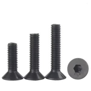 DIY Hexagon Carbon Steel Bolt M2 M2.5 M3 M4 M5 M6 DIN7991 Black Furniture Screws Countersunk Screw Flat Head Hex Socket Screw