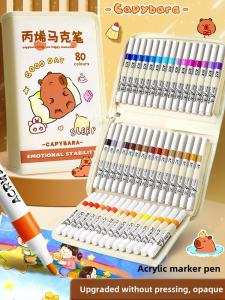 Waterproof Acrylic Marker Pens Set for Students Children Graffiti DIY Guka Colorful Painting Brush round Tip Other Other