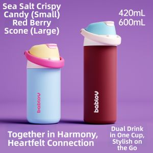 Bablov | Thermal Vacuum Insulated Straws Water Bottle For Students Sport And Gifts