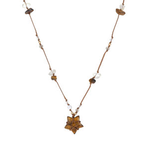 ZHENGZHAO | Five-point Star Adjustable Tiger Eye Stone Necklace