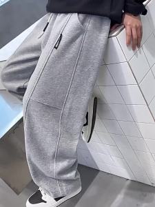 Loose Pants for Kids Boy 7-16years old Casual Pants New Style Teens Fashion Sports Pants Straight Leg Pants Wide Leg Trouser Cotton Thick Sweatpants Baggy Pants 130-160CM