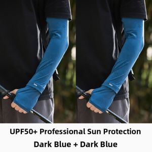 Miiow | Black Ice Silk Sleeve Covers For Men Summer UV Protection Outdoor Sports Driving Sunscreen Thin Ice Sleeve Long Nylon Geometric Pattern