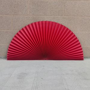 Engagement Background Decoration Decoration Oversized Paper Fan Wedding Folding Fan New Chinese Style Wedding Thickened Craft Paper Red Origami