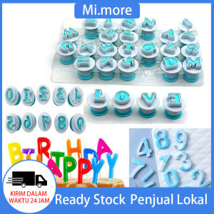 Mi.more 26Pcs Cetakan Huruf Plunger Huruf Besar/kecil Dan 10 Pcs Angka Alat Kue Pemotong Kue Fondant Cetakan Kue