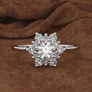 Huitan Dazzling Flower Shaped Women Rings for Wedding Engagement Accessories Sparkling Cubic Zircon Statement Jewelry Lady Gift