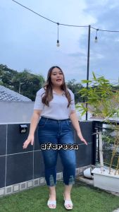 AFAREEN -Celana Jeans 7/9 Sobek Wanita Celana Jeans 79 Jumbo Melar Jeans 7Per9 Ripped Sobek 35-42