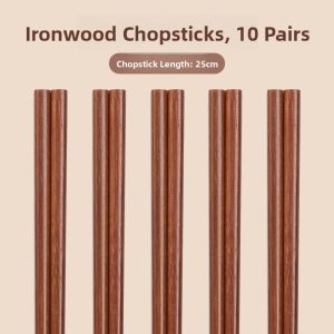 MONLEYTA | High End Iron Wood Red Sandalwood Chopsticks Anti Slip Heat Resistant No Wax New Model Home Use Disposable Chopsticks