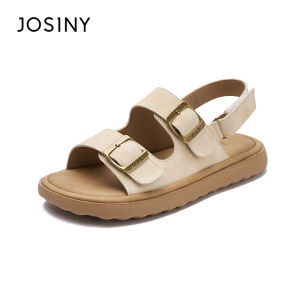 Josiny | Soft Sole Flat Yellow Leather Sandals