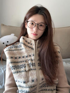 CHOEFULYN | Áo Gile Len Cừu Bắc Âu Vintage Đứng Cổ