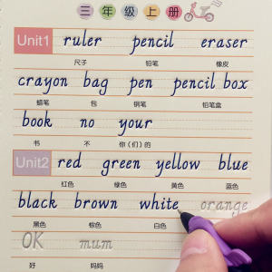 Primary School Grade 3 English Cursive Writing Practice Book Childrens Slope English Alphabet Sticker Book Handwriting Practice Pad