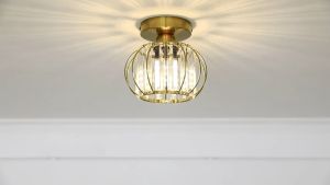 Ceiling Lights Modern Design Semi Flush Mount Ceiling Lamp  Fixture Antique Small Crystal Chandelier for Dining Room Bathroom Hallway Cafe Bar Porch Hall E27 Base