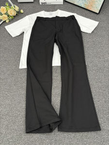 Quần Ống Rộng Ice Silk Black Slim Fit Nam Mùa Hè Quần Dài Ống Đứng Quần Tây Thường Ngày Phong Cách Đường Phố Mỹ