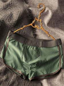 Breathable Cotton Boxer Shorts for Men Stripe Pattern Loose Fit Sporty Underwear Comfortable Home Pants mid Waist Style