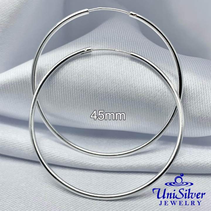 Unisilver 925 Sterling Silver Loop/Hoop Earrings (LE016) 10Mm 12Mm