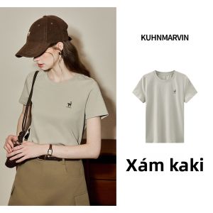 KUHNMARVIN | Áo Thun Cổ Tròn Tay Ngắn Mềm Mại Slim Fit Cho Mùa Hè