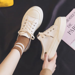 ส่งจากในไทย รองเท้าผ้าใบเปิดส้น รุ่นใหม่สไตล์เกาหลี ใส่ในวันสบายหน้าร้อน