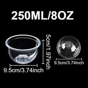 50PCS Disposable Clear Plastic Cup With Lids Juice Salad Dessert Cups With Dome Lids Outdoor Activities Wedding Camping