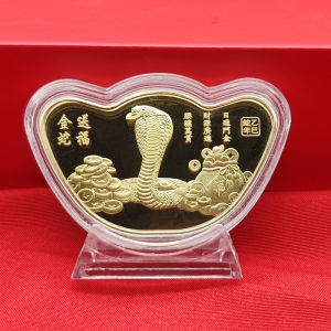2025 Snake Year Solid Gold Snake Lucky Coin Display Piece New Year Fortune Attraction Commemorative Coin Festive Small Gift