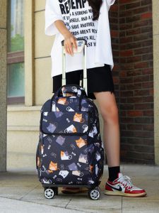 Waterproof Multi-functional Travel Bag with Universal Wheel Pull Rod Large Capacity Foldable Luggage Bag for Men and Women